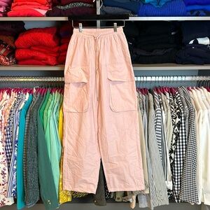 Lucca pink nylon wide leg pants size XS NWT